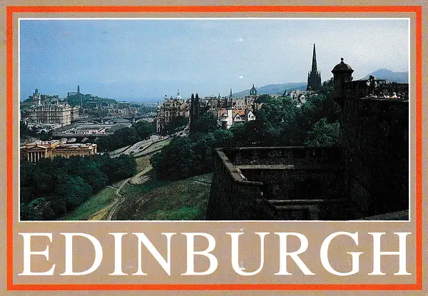 View of Edinburgh from Edinburgh Castle - vintage...