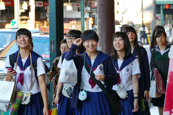 91. Schoolgirls, Kyoto by EdCerier