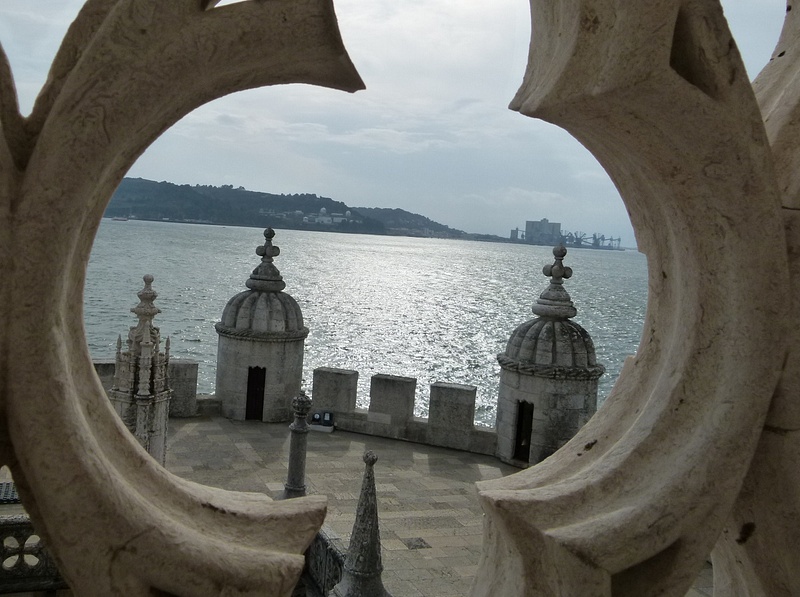 13 View from Renaissance Loggia on Torre de Belem, built in early 16th cent to defend harbor