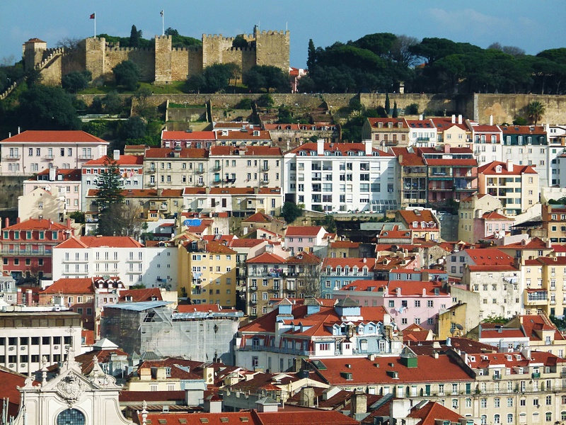 15 Lisbon, View from Barrio Alta of Alfama and Castelo de Sao Jorge