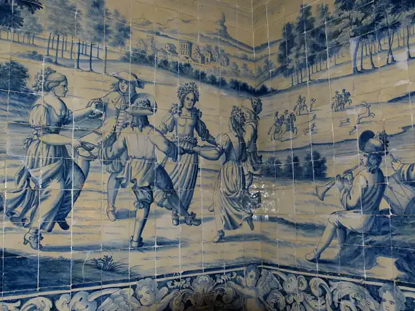 20 18th century tile work in Sala dos Brasoes in Palacio...