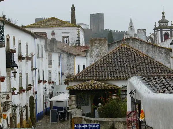 33 Obidos, Whitewashed homes enclosed within 14th...