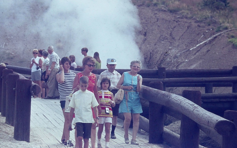 17. Nana, Papa, Jean, Susan, Eddie, Charlene, Yellowstone, WY, Cross Country 1968
