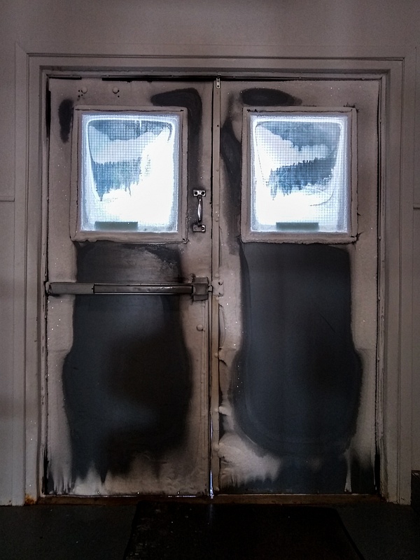 6 Ice on inside of hotel entry doors