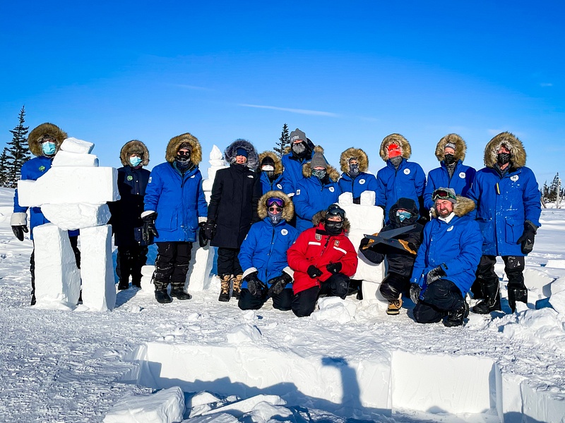 15 Our group made an Inuit Inukshuk (far left). Alison is back row, third from left. Ed is kneeling on far left.