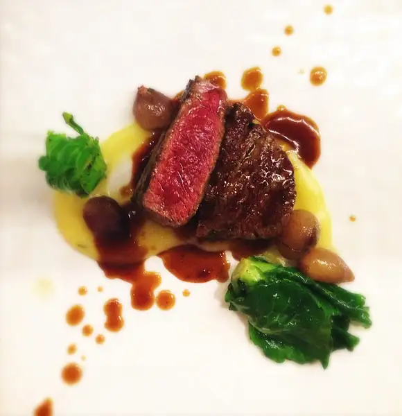 red wine poached beef by Gabriel le Roux