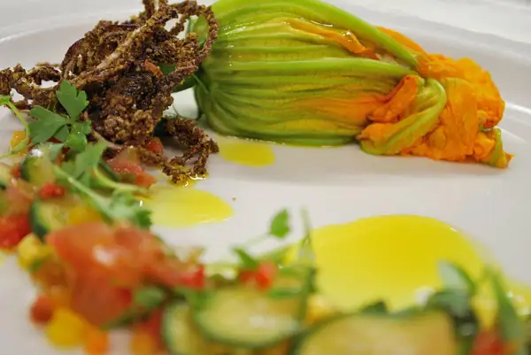RAW food courgette flower by Gabriel le Roux