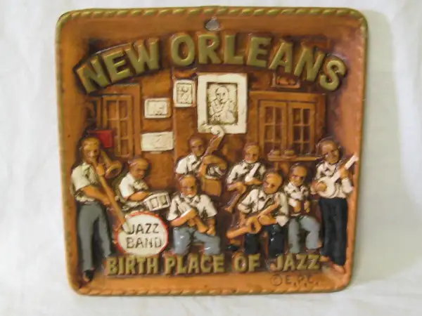 30. Wandtegel met jazz band uit New Orleans by...