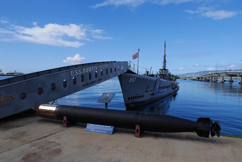 Käytiin päiväretki Pearl Harborissa. Kuvassa 2. maailmansodan sukellusvene