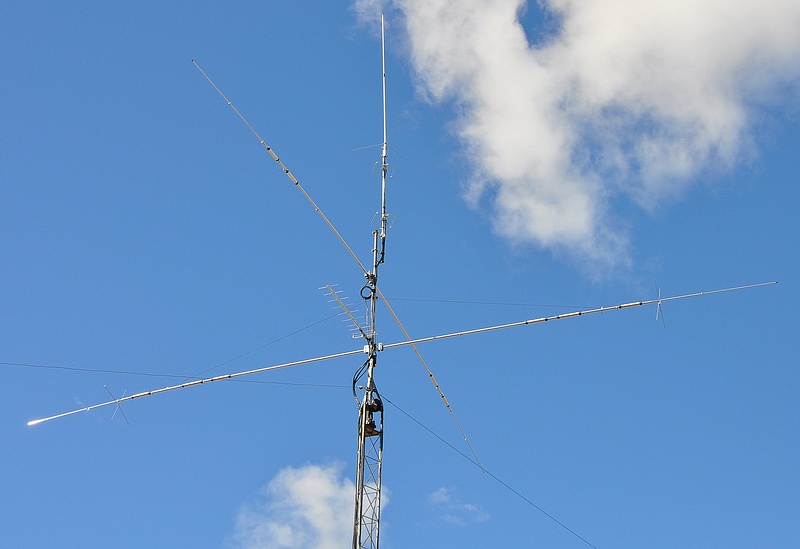 N9TF antennas CX333 triband at top, 2m HO loop stack, D3W, D4, M2 432 11 elements, 80m dipole
