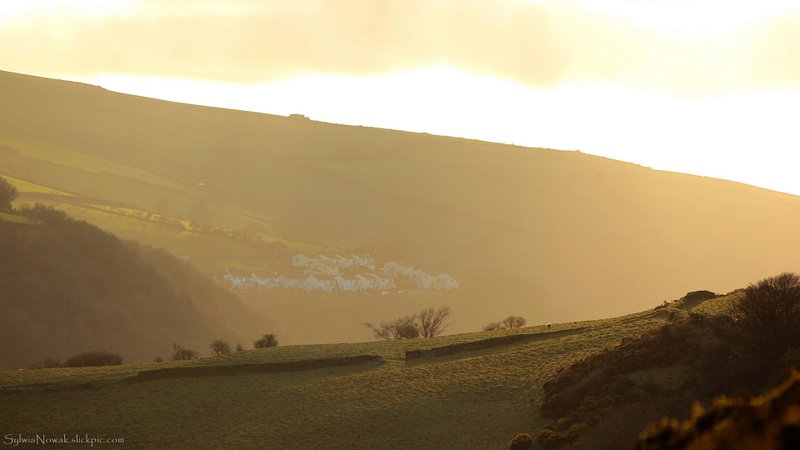 Sun is going down over the Exmoor