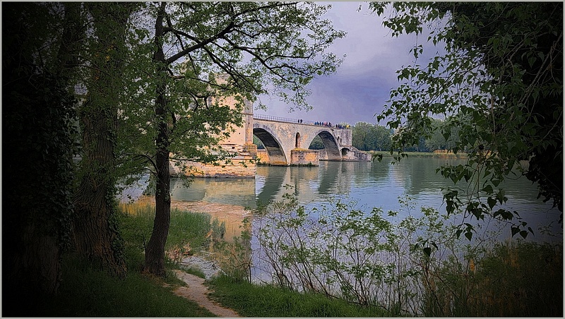 Le pont d'Avignon at dusk