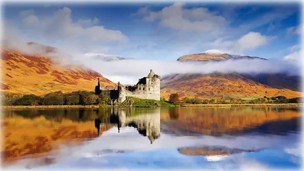 Kilchurn Castle on Loch Awe in Argyll and Bute, Scotland...