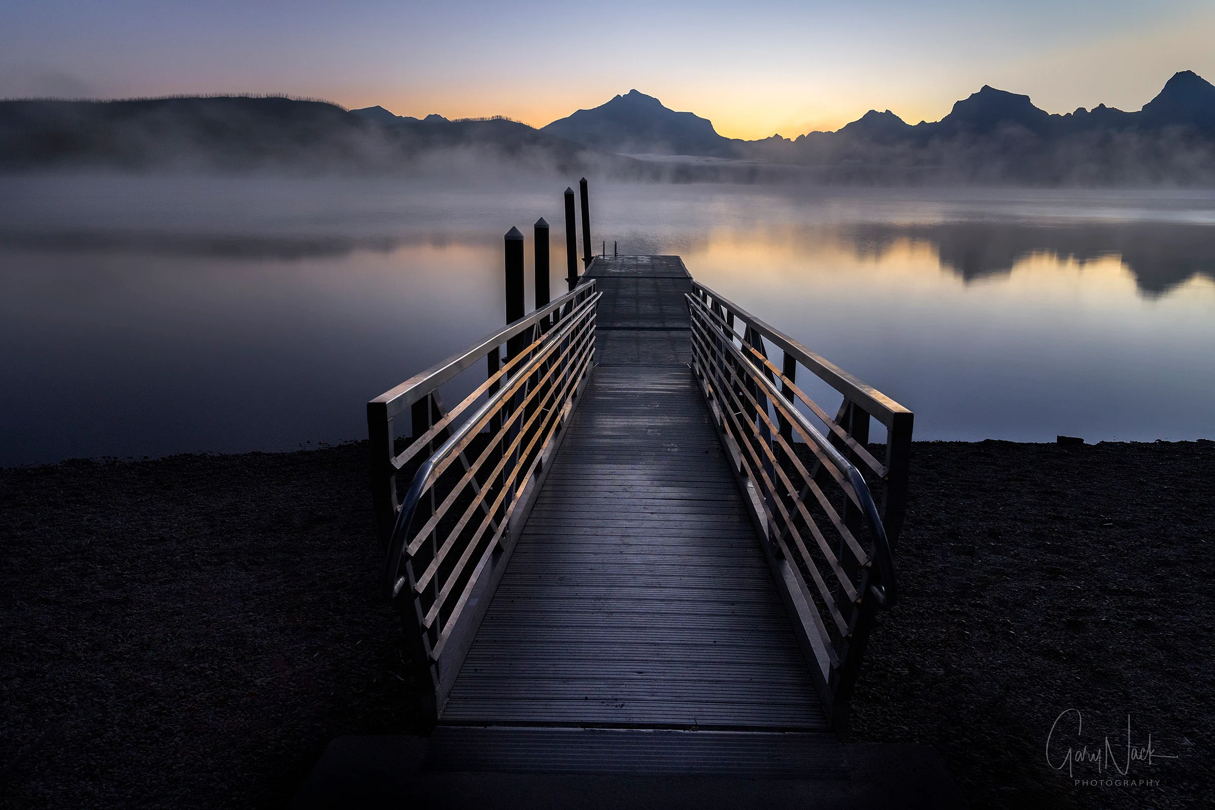 Misty Dawn at McDonald Lake