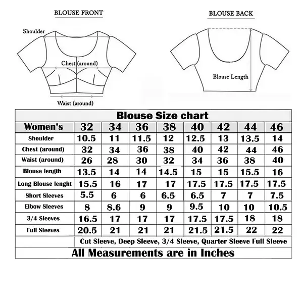 BLOUSE SIZE CHART by Paresh1