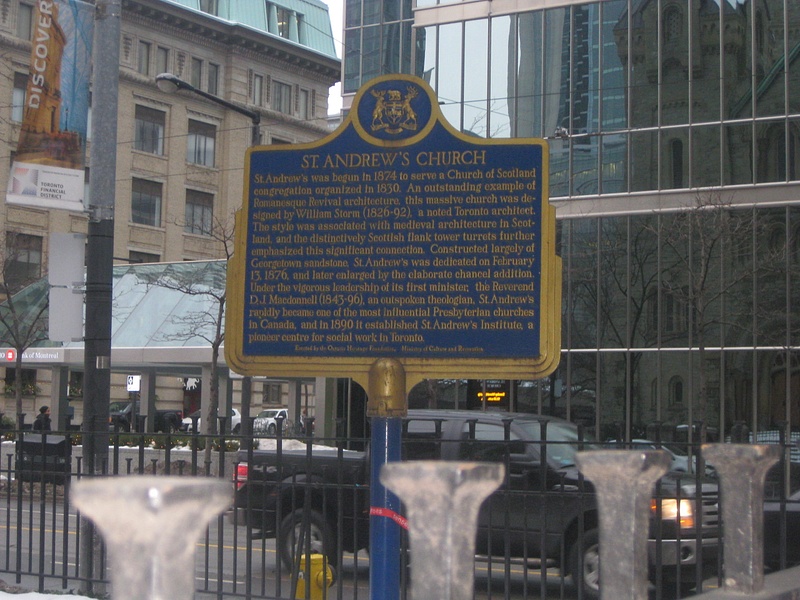 St. Andrew's Toronto Plaque