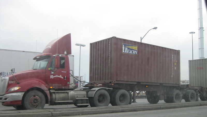 Prostar pulling containers