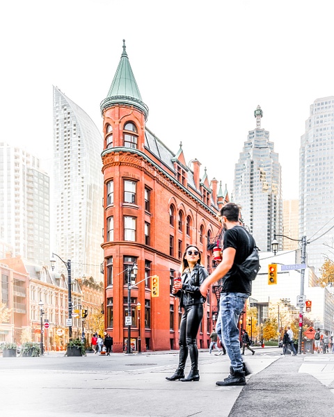 Gooderham Flatiron Building Toronto Tourists - White Photos - Dee Potter Photography