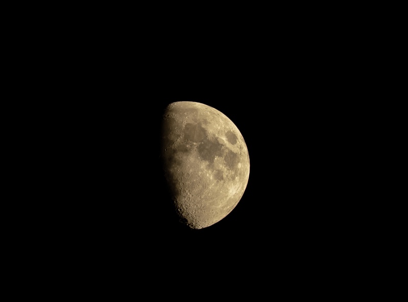 Half moon over Yorba Linda
