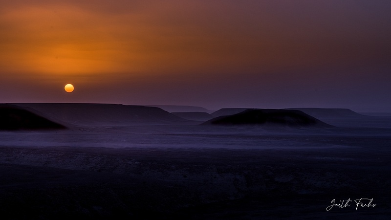 Dusty sunset in Yemeni Desert