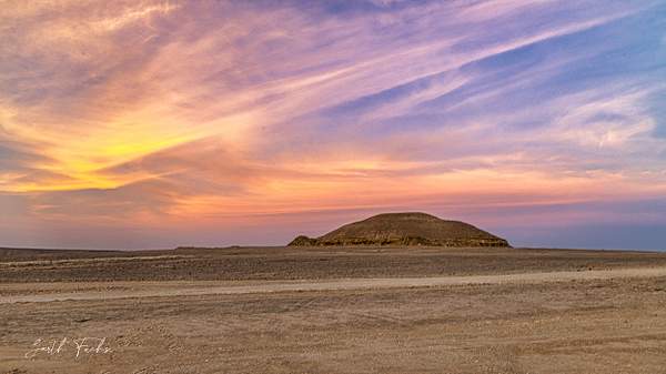 Lone hill sunset in the Yemen Desert-1 by Garth Fuchs