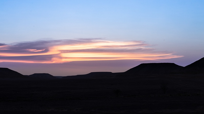 Lenticular clouds over the desert in the Yemen
