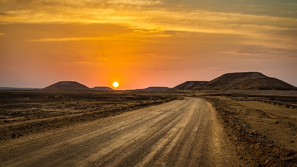 Dusty sand road sunset in Yemen desert - Special: Namibia - Garth Fuchs Photography 