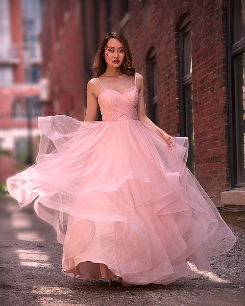 model-in-pink-dress-outdoors - Portfolios - LuminousLight