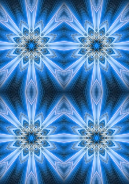 No.9-Neon-Lite-Blue-Snowflakes - Fine Art