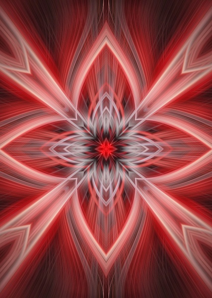 No.15-Red-Star-Pattern-Fractal - Fine Art