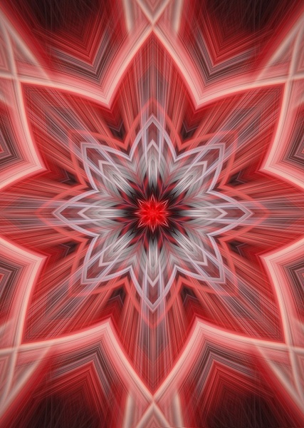 No.6-Eight-Point-Red-Star-fractal - Fine Art