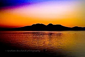 Abstract of mountains  and Lake Taupo canvas print A3 $85 - Shop - Graham Reichardt 