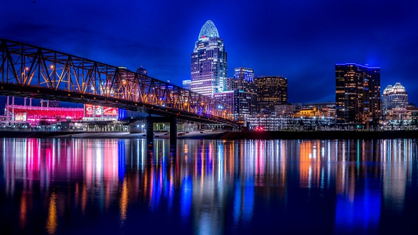 Cincinnati Skyline Night-1 - Nature - Fred Copley Photography 