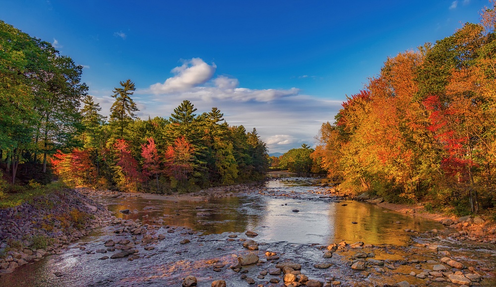 Colorful Saco River New Hampshire