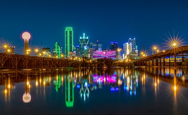 Downtown Dallas Trinity Reflections - Clicking with Nature Photography 