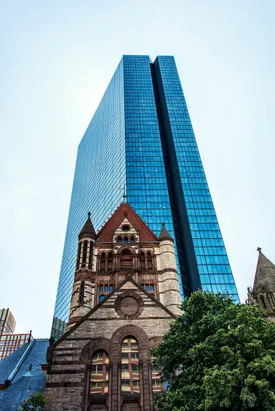 Trinity Church and Hancock Tower by Hans Lie