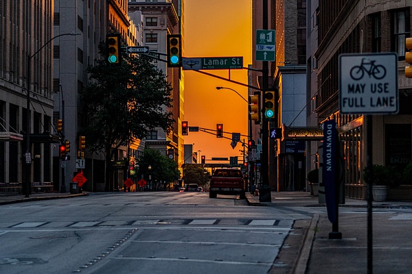 Downtown Fort Worth at sunrise - Artsy - KDSImageryTX
