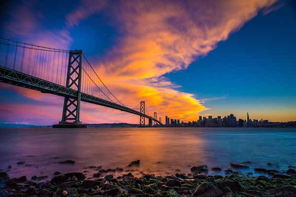 SF_Bay Bridge_Sunset - Sun - Stan Pechner 