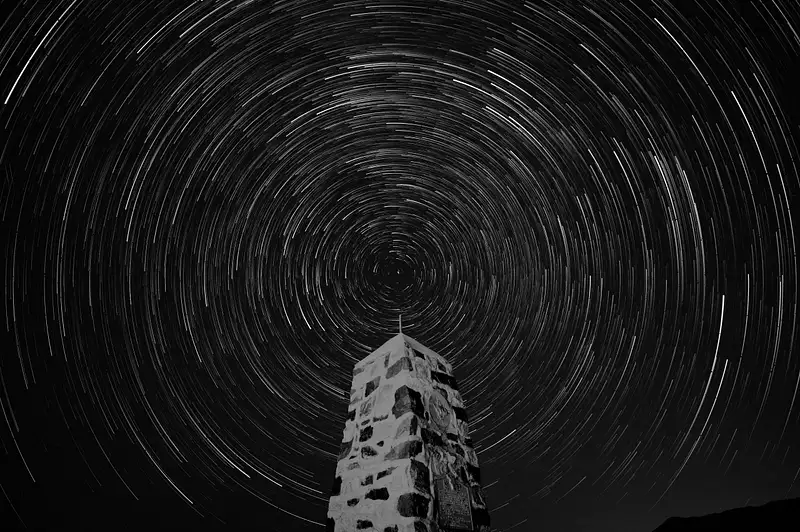 Celestial Whirls Above Historic Monument