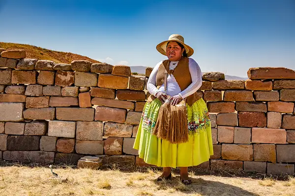 Indigenous lady at Inca Site by Michael McNamara