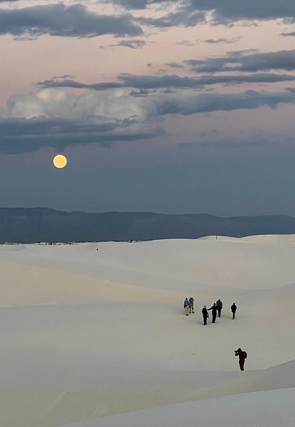 Full Moon and Photographers, White Sands - New Mexico - Jack Kleinman