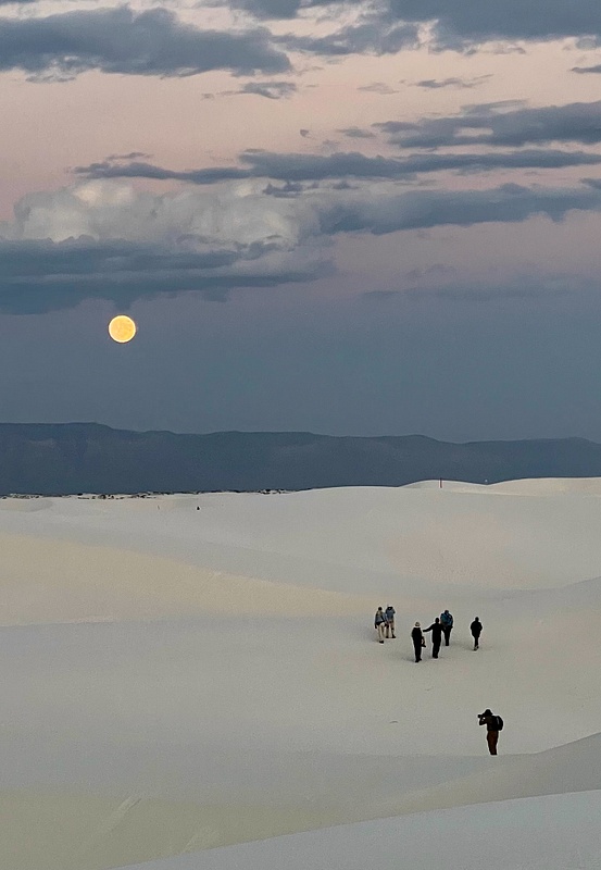 Full Moon and Photographers, White Sands