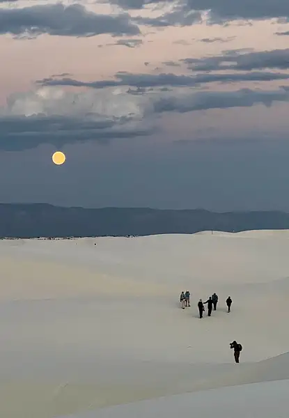 Full Moon and Photographers, White Sands by Jack Kleinman