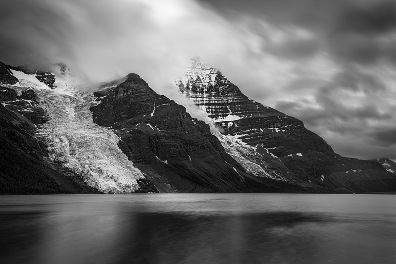 Mount Robson Provincial Park-black and white-long-exposure