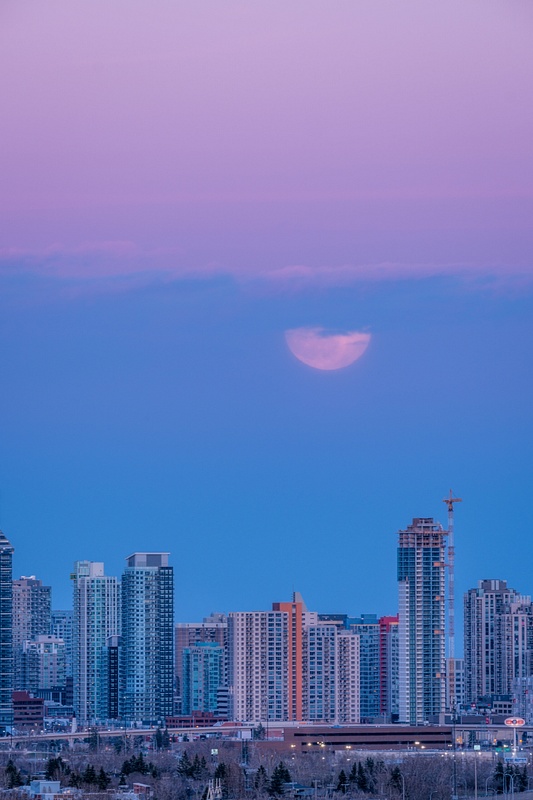 Layers of Colors-Pink Supermoon over Calgary