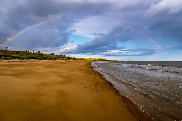 Rainbow Over The Beach-2810 by Melanie Cullen
