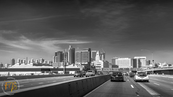 Downtown LA on US101 - Airshows - Fredrick Shacklett Fine Art Photography 