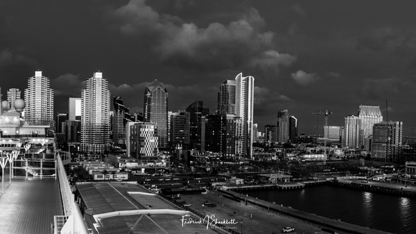San Diego Evening Black White - Airshows - Fredrick Shacklett Fine Art Photography 