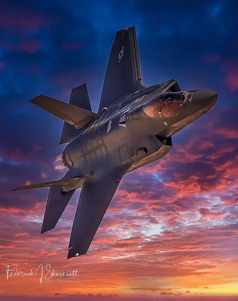 F-35 Sunset Flyby by PhotoShacklett