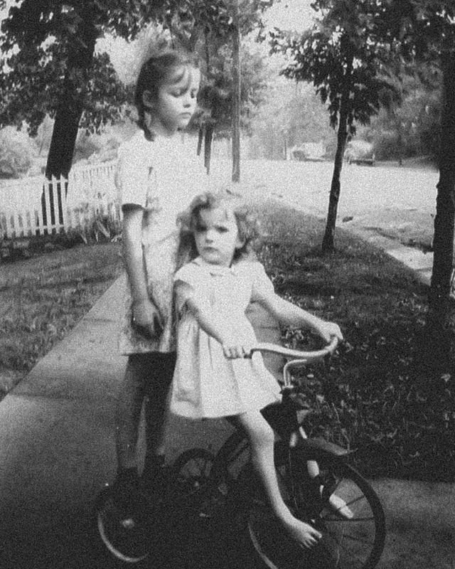 Sisters On Tricycle